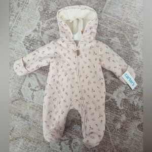 Carter's Pink Floral Quilted Footie